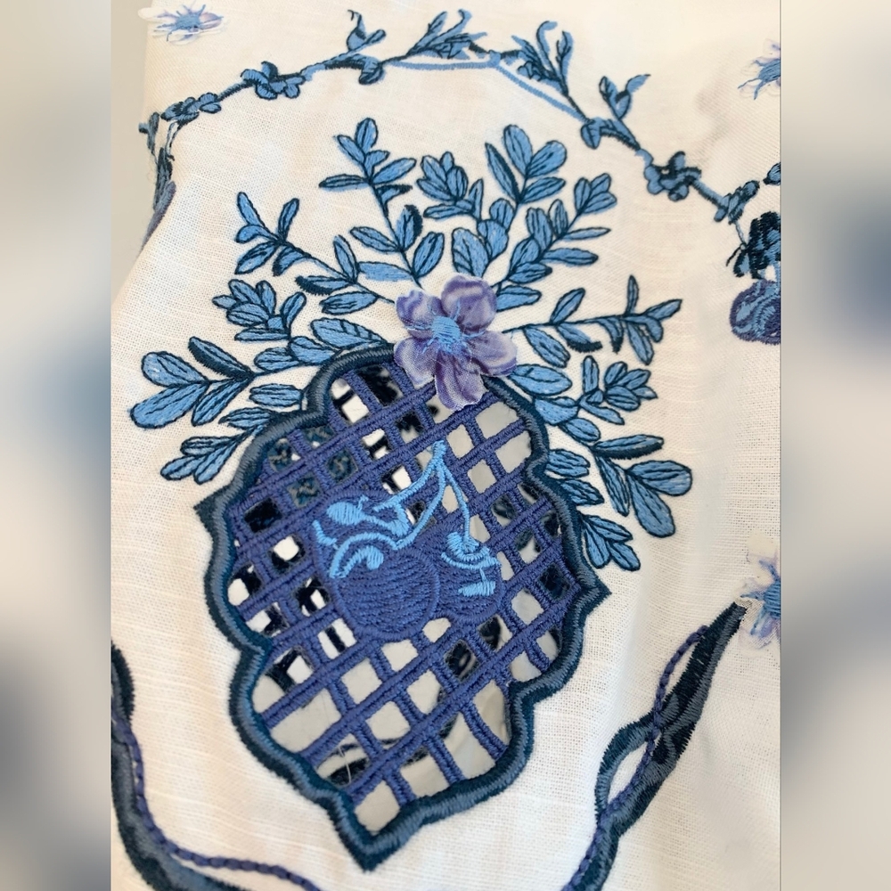 Agua By Agua Bendita Abadía appliquéd embroidered linen shirt - Picture 11 of 15